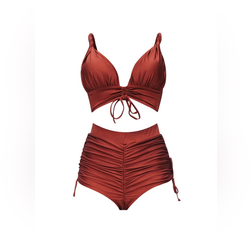 Andrea Iyamah Karo Bikini Set, Bronze Brown